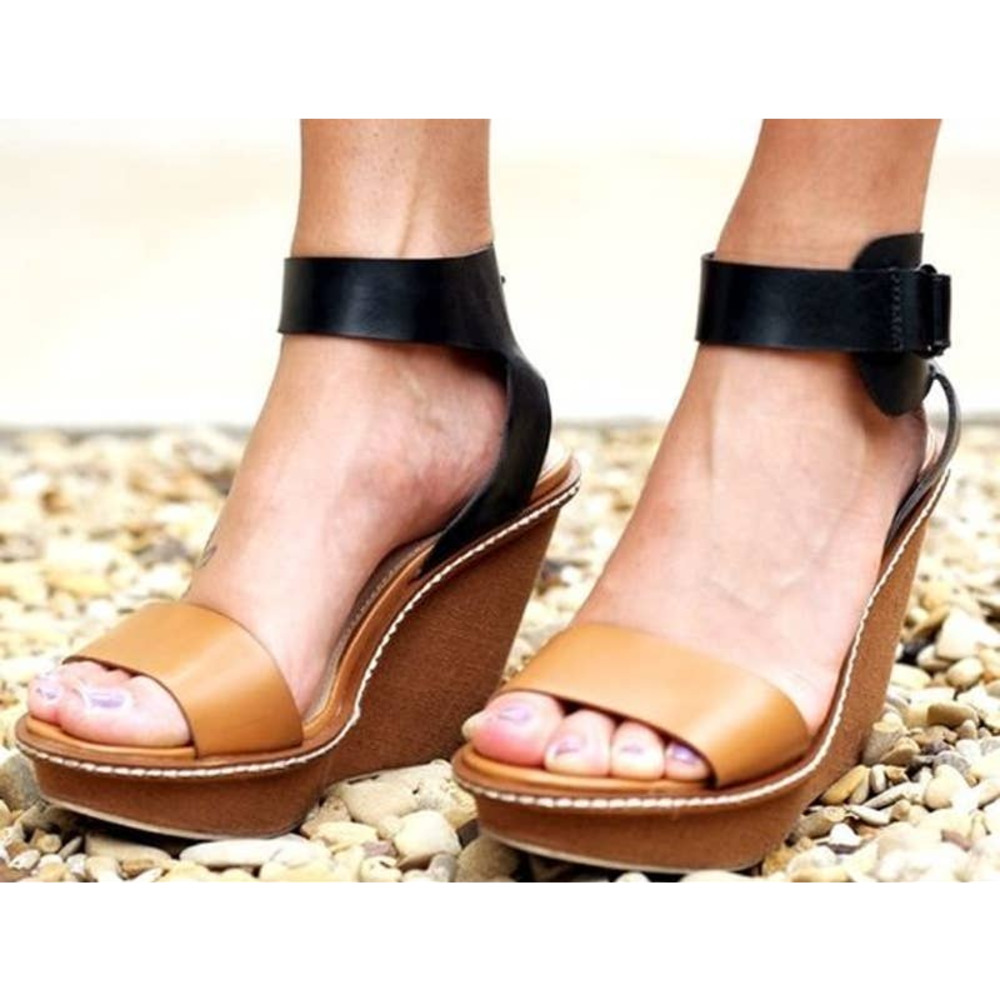 Steve Madden Bantley Platform Wedge Sandals Sz 8.5